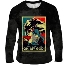 Мужской 3D лонгслив Joseph Joestar, Oh My GOD - JoJo's Bizarre Adventure