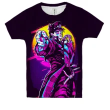 Детская 3D футболка Джотаро Куджо, Неон - JoJo’s Bizarre Adventure