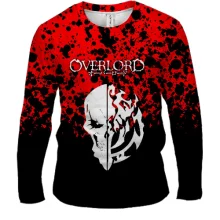 Мужской 3D лонгслив аниме Overlord (красный)