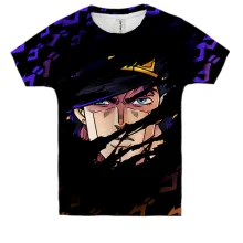 Детская 3D футболка Лицо Джотаро - JOJO`S BIZARRE ADVENTURE