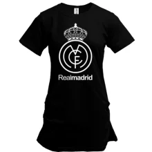 Подовжена футболка з білою емблемою Real Madrid