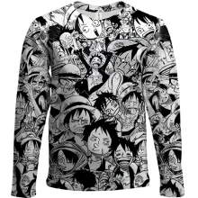 Детский 3D лонгслив Monkey D Luffy - One Piece, manga-pattern