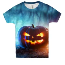 Детская 3D футболка Halloween pumpkin art 5