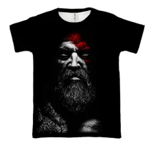 3D футболка Лицо Кратоса - God Of War