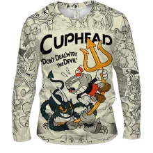 Чоловічий 3D лонгслів Cuphead and Devil