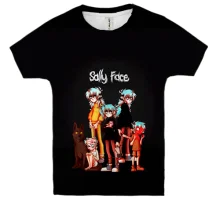 Детская 3D футболка Салли в разном возрасте - SALLY FACE