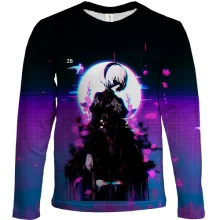 Дитячий 3D лонгслів 2B, neon - Nier: Automata