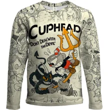 Дитячий 3D лонгслів Cuphead and Devil