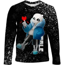 Детский 3D лонгслив Новогодний Санс - Undertale