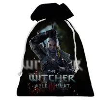 Подарочный мешочек Witcher: Wild Hunt с Геральтом и искрами