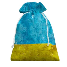 Подарочный мешочек Желто-синие мазки краски