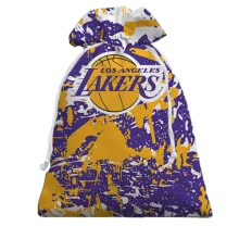 Подарочный мешочек Lakers фирменные цвета брызги красок