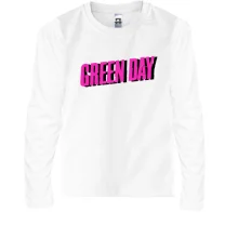 Детский лонгслив Green day розовый логотип