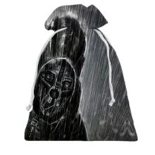 Подарочный мешочек Dishonored с персонажем в маске под дождём