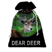 Подарочный мешочек с новогодним оленем "Dear Deer"