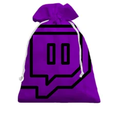 Подарунковий мішечок Twitch на фіолетовому тлі
