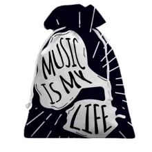 Подарунковий мішечок Music is my life з променями