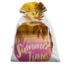 Подарочный мешочек Summer Time с ананасом и пальмами