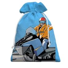 Подарочный мешочек Man and Snowmobile