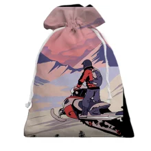 Подарочный мешочек Snowmobile and Mountain Landscape