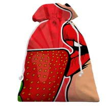 Подарунковий мішечок Strawberries on Lips Pop Art