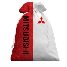 Подарочный мешочек Mitsubishi на красно-белом фоне
