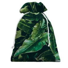 Подарочный мешочек Green leaves pattern