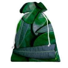 Подарочный мешочек Green leaves pattern 4