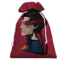 Подарунковий мішечок Superman у полігональному стилі