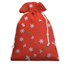 Подарочный мешочек Snowflakes on red
