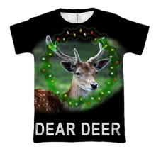3D футболка с новогодним оленем "Dear Deer"