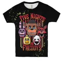 Детская 3D футболка Маски аниматроников - FNaF