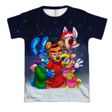 3D футболка Аніматроніки в снігу - FNaF