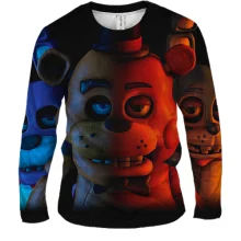 Чоловічий 3D лонгслів Три аніматроніки - FNaF