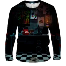 Чоловічий 3D лонгслів Кімната охорони - FNaF