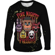 Чоловічий 3D лонгслів Маски аніматроніків - FNaF