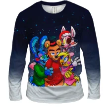 Чоловічий 3D лонгслів Аніматроніки в снігу - FNaF