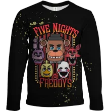 Дитячий 3D лонгслів Маски аніматроніків - FNaF
