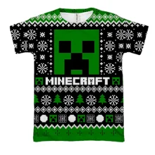 3D футболка Новорічний патерн - Minecraft