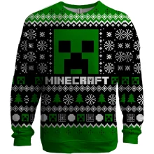 3D світшот Новорічний патерн - Minecraft