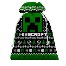 3D Подарочный мешочек Новогодний паттерн - Minecraft