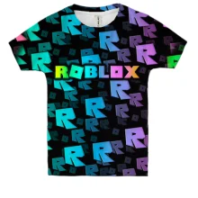 Детская 3D футболка Roblox, rainbow pattern