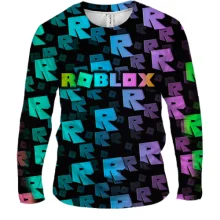 Мужской 3D лонгслив Roblox, rainbow pattern
