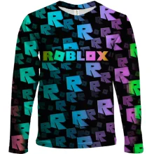 Детский 3D лонгслив Roblox, rainbow pattern