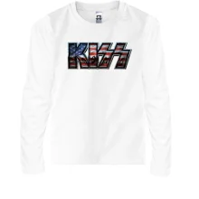 Детский лонгслив KISS на американском флаге