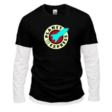 Комбинированный лонгслив с логотипом Planet Express
