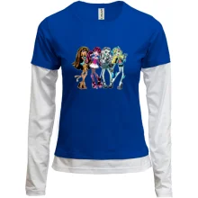 Комбинированный лонгслив с куклами Monster High