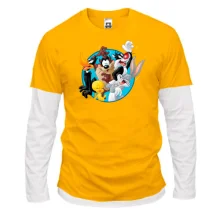 Комбинированный лонгслив с героями Looney Tunes