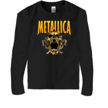 Детский лонгслив Metallica с жёлтым черепом