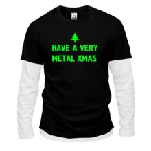 Комбінований лонгслів c написом "have a very metal xmas"